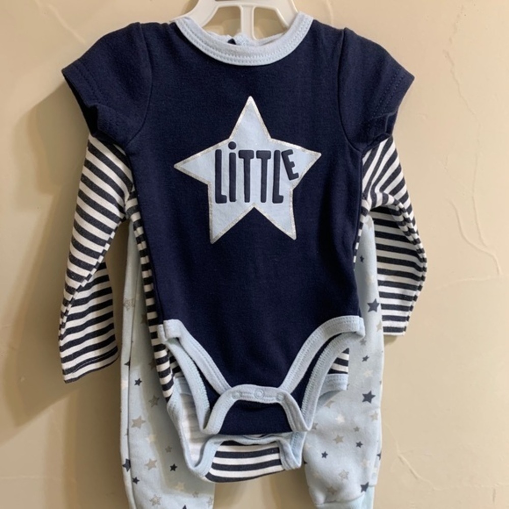 Quiltex baby boy 3/6 months baby boy 3 piece set